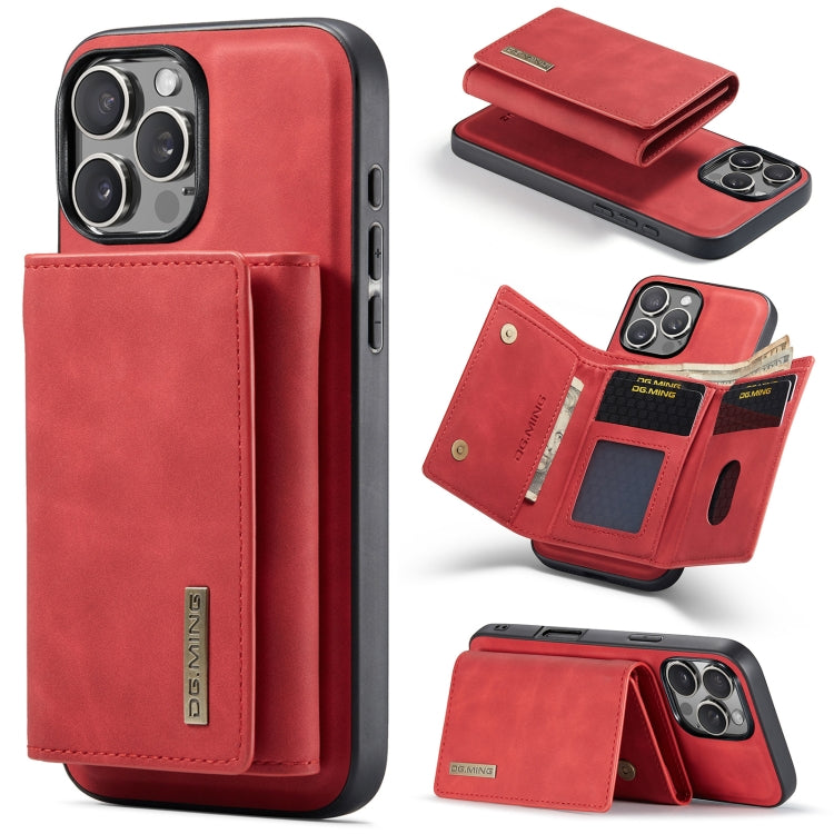 For iPhone 16 Pro Max DG.MING M1 Series 3-Fold Multi Card Wallet Leather Phone Case(Red) - iPhone 16 Pro Max Cases by DG.MING | Online Shopping UK | buy2fix