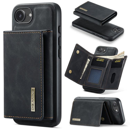 For iPhone 16e DG.MING M1 Series 3-Fold Multi Card Wallet Leather Phone Case(Black) - iPhone 16e Cases by DG.MING | Online Shopping UK | buy2fix