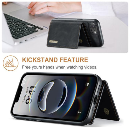 For iPhone 16e DG.MING M1 Series 3-Fold Multi Card Wallet Leather Phone Case(Black) - iPhone 16e Cases by DG.MING | Online Shopping UK | buy2fix