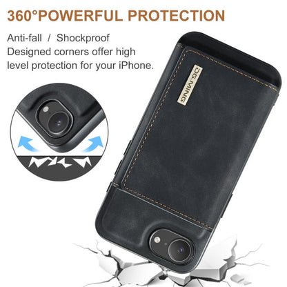 For iPhone 16e DG.MING M1 Series 3-Fold Multi Card Wallet Leather Phone Case(Black) - iPhone 16e Cases by DG.MING | Online Shopping UK | buy2fix