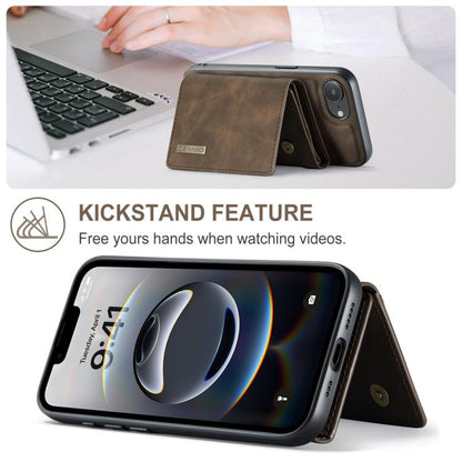 For iPhone 16e DG.MING M1 Series 3-Fold Multi Card Wallet Leather Phone Case(Coffee) - iPhone 16e Cases by DG.MING | Online Shopping UK | buy2fix