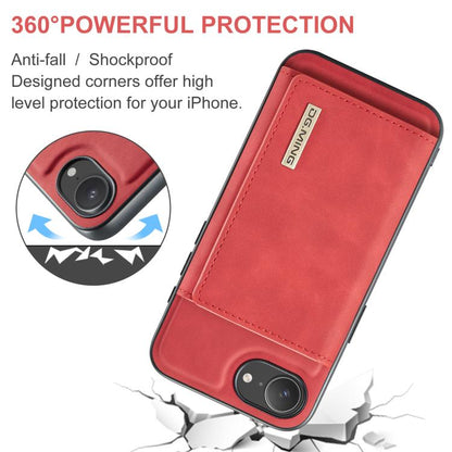 For iPhone 16e DG.MING M1 Series 3-Fold Multi Card Wallet Leather Phone Case(Red) - iPhone 16e Cases by DG.MING | Online Shopping UK | buy2fix