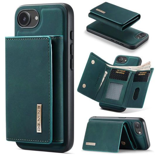 For iPhone 16e DG.MING M1 Series 3-Fold Multi Card Wallet Leather Phone Case(Green) - iPhone 16e Cases by DG.MING | Online Shopping UK | buy2fix