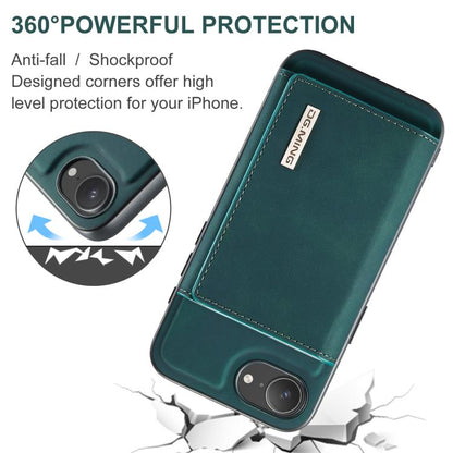 For iPhone 16e DG.MING M1 Series 3-Fold Multi Card Wallet Leather Phone Case(Green) - iPhone 16e Cases by DG.MING | Online Shopping UK | buy2fix