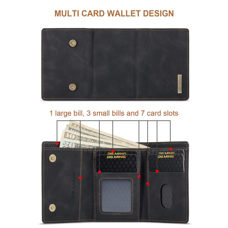 For iPhone 17 Pro Max DG.MING M1 Series 3-Fold Multi Card Wallet Leather Phone Case(Black) - iPhone 17 Pro Max Cases by DG.MING | Online Shopping UK | buy2fix