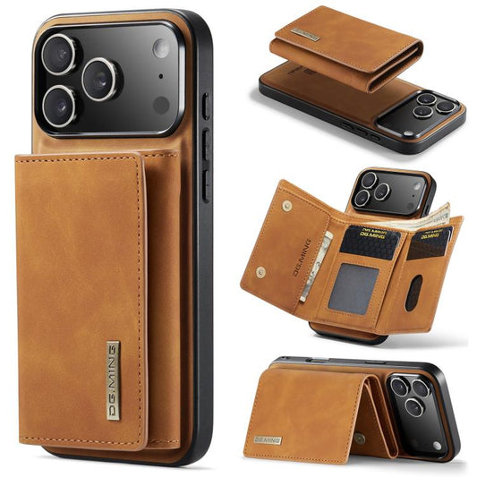 For iPhone 17 Pro Max DG.MING M1 Series 3-Fold Multi Card Wallet Leather Phone Case(Brown) - iPhone 17 Pro Max Cases by DG.MING | Online Shopping UK | buy2fix
