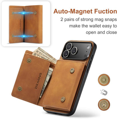 For iPhone 17 Pro Max DG.MING M1 Series 3-Fold Multi Card Wallet Leather Phone Case(Brown) - iPhone 17 Pro Max Cases by DG.MING | Online Shopping UK | buy2fix