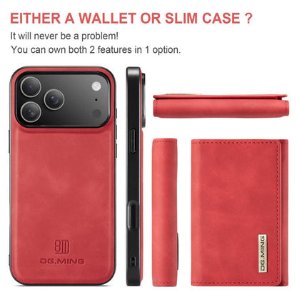 For iPhone 17 Pro Max DG.MING M1 Series 3-Fold Multi Card Wallet Leather Phone Case(Red) - iPhone 17 Pro Max Cases by DG.MING | Online Shopping UK | buy2fix