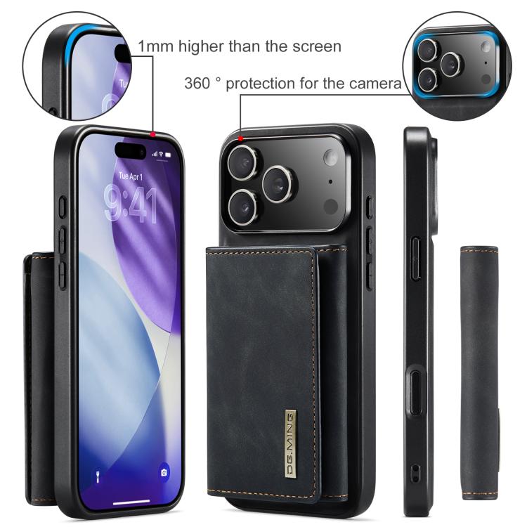 For iPhone 17 Pro DG.MING M1 Series 3-Fold Multi Card Wallet Leather Phone Case(Black) - iPhone 17 Pro Cases by DG.MING | Online Shopping UK | buy2fix