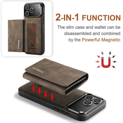 For iPhone 17 Pro DG.MING M1 Series 3-Fold Multi Card Wallet Leather Phone Case(Coffee) - iPhone 17 Pro Cases by DG.MING | Online Shopping UK | buy2fix