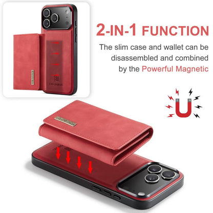 For iPhone 17 Pro DG.MING M1 Series 3-Fold Multi Card Wallet Leather Phone Case(Red) - iPhone 17 Pro Cases by DG.MING | Online Shopping UK | buy2fix