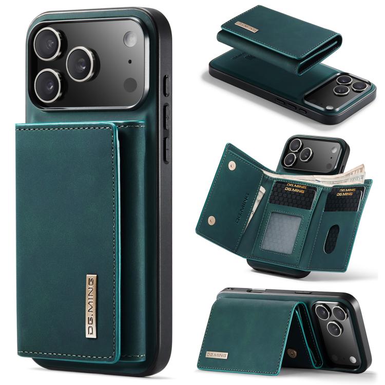 For iPhone 17 Pro DG.MING M1 Series 3-Fold Multi Card Wallet Leather Phone Case(Green) - iPhone 17 Pro Cases by DG.MING | Online Shopping UK | buy2fix