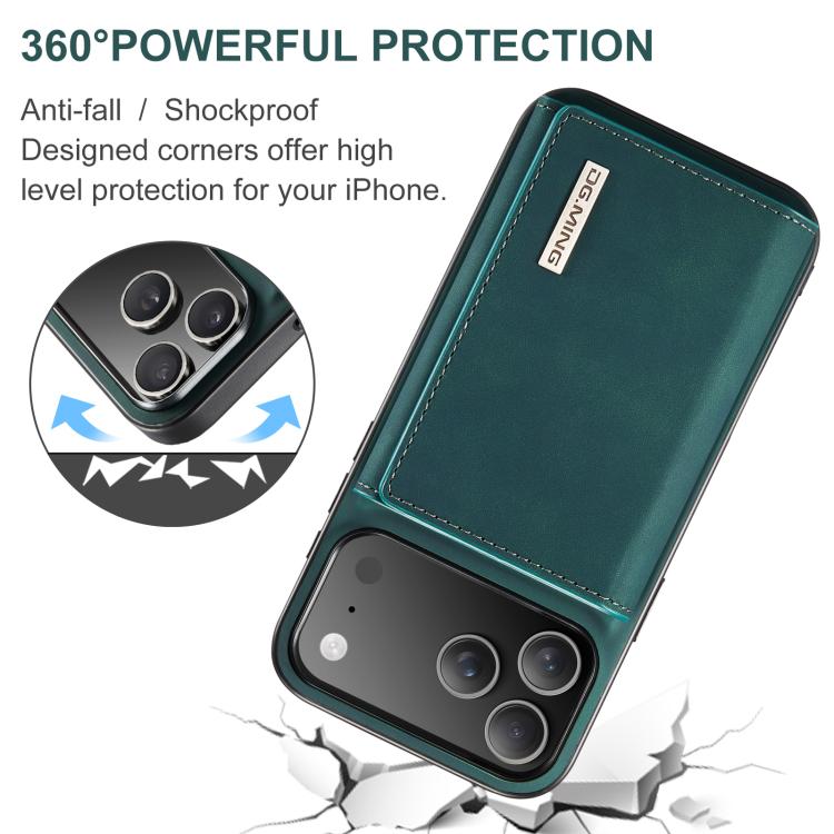 For iPhone 17 Pro DG.MING M1 Series 3-Fold Multi Card Wallet Leather Phone Case(Green) - iPhone 17 Pro Cases by DG.MING | Online Shopping UK | buy2fix