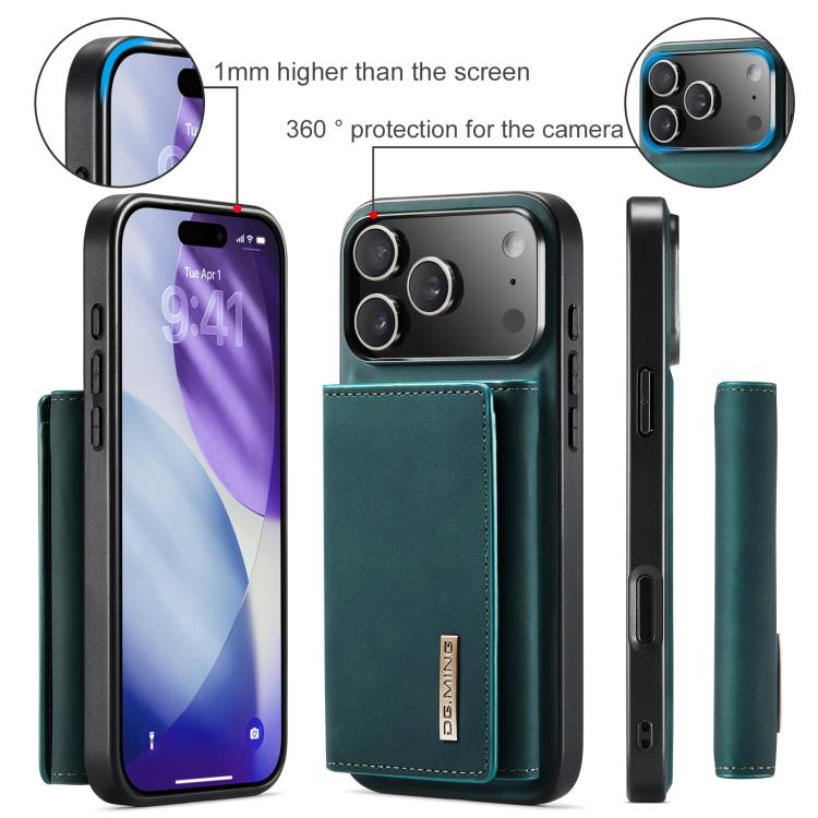 For iPhone 17 Pro DG.MING M1 Series 3-Fold Multi Card Wallet Leather Phone Case(Green) - iPhone 17 Pro Cases by DG.MING | Online Shopping UK | buy2fix