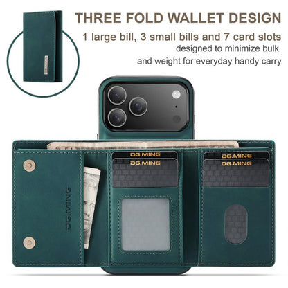 For iPhone 17 Pro DG.MING M1 Series 3-Fold Multi Card Wallet Leather Phone Case(Green) - iPhone 17 Pro Cases by DG.MING | Online Shopping UK | buy2fix