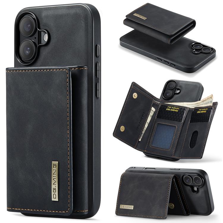 For iPhone 17 DG.MING M1 Series 3-Fold Multi Card Wallet Leather Phone Case(Black) - iPhone 17 Cases by DG.MING | Online Shopping UK | buy2fix