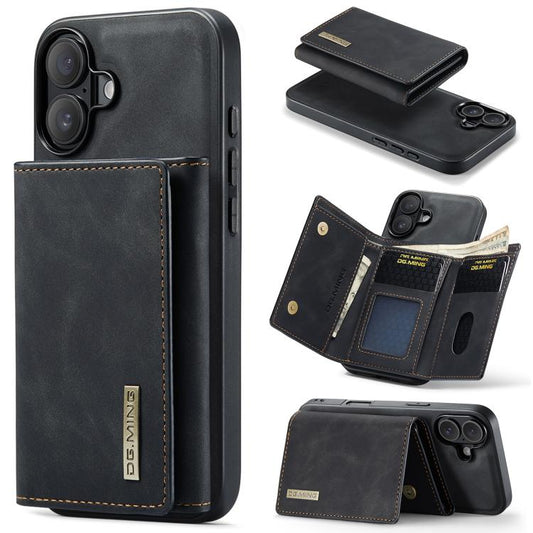 For iPhone 17 DG.MING M1 Series 3-Fold Multi Card Wallet Leather Phone Case(Black) - iPhone 17 Cases by DG.MING | Online Shopping UK | buy2fix