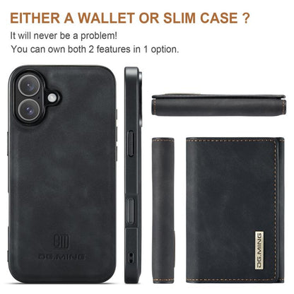 For iPhone 17 DG.MING M1 Series 3-Fold Multi Card Wallet Leather Phone Case(Black) - iPhone 17 Cases by DG.MING | Online Shopping UK | buy2fix