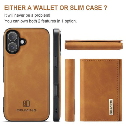 For iPhone 17 DG.MING M1 Series 3-Fold Multi Card Wallet Leather Phone Case(Brown) - iPhone 17 Cases by DG.MING | Online Shopping UK | buy2fix