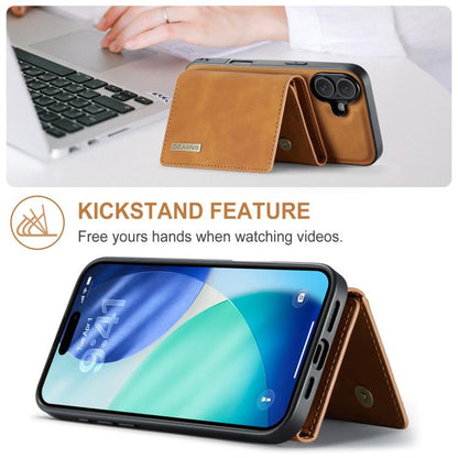 For iPhone 17 DG.MING M1 Series 3-Fold Multi Card Wallet Leather Phone Case(Brown) - iPhone 17 Cases by DG.MING | Online Shopping UK | buy2fix