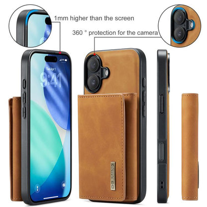 For iPhone 17 DG.MING M1 Series 3-Fold Multi Card Wallet Leather Phone Case(Brown) - iPhone 17 Cases by DG.MING | Online Shopping UK | buy2fix