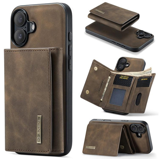 For iPhone 17 DG.MING M1 Series 3-Fold Multi Card Wallet Leather Phone Case(Coffee) - iPhone 17 Cases by DG.MING | Online Shopping UK | buy2fix
