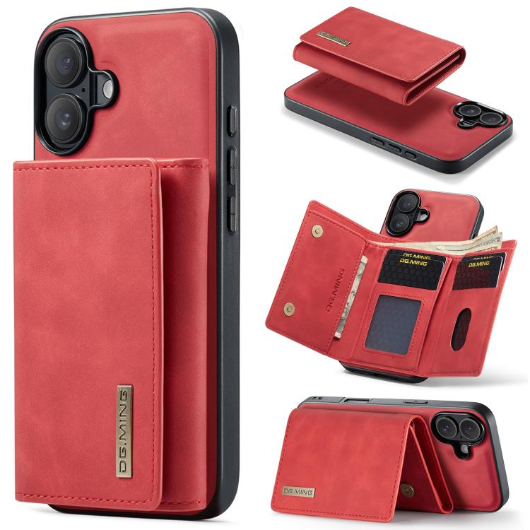 For iPhone 17 DG.MING M1 Series 3-Fold Multi Card Wallet Leather Phone Case(Red) - iPhone 17 Cases by DG.MING | Online Shopping UK | buy2fix