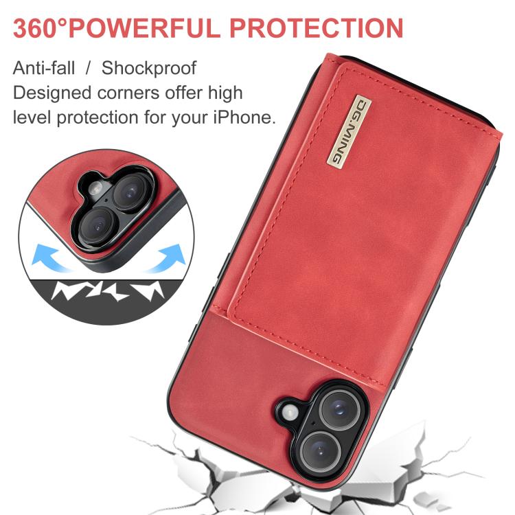 For iPhone 17 DG.MING M1 Series 3-Fold Multi Card Wallet Leather Phone Case(Red) - iPhone 17 Cases by DG.MING | Online Shopping UK | buy2fix