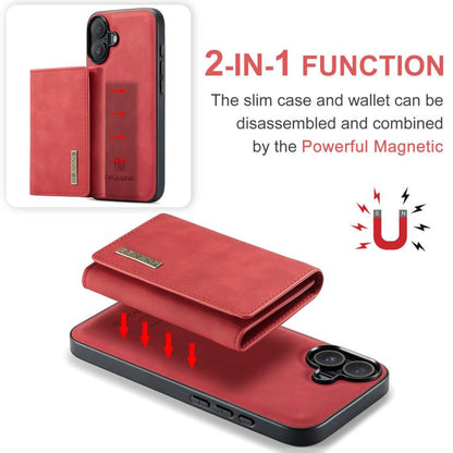 For iPhone 17 DG.MING M1 Series 3-Fold Multi Card Wallet Leather Phone Case(Red) - iPhone 17 Cases by DG.MING | Online Shopping UK | buy2fix