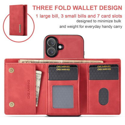 For iPhone 17 DG.MING M1 Series 3-Fold Multi Card Wallet Leather Phone Case(Red) - iPhone 17 Cases by DG.MING | Online Shopping UK | buy2fix