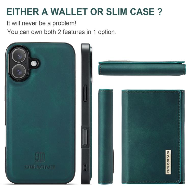 For iPhone 17 DG.MING M1 Series 3-Fold Multi Card Wallet Leather Phone Case(Green) - iPhone 17 Cases by DG.MING | Online Shopping UK | buy2fix
