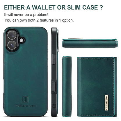 For iPhone 17 DG.MING M1 Series 3-Fold Multi Card Wallet Leather Phone Case(Green) - iPhone 17 Cases by DG.MING | Online Shopping UK | buy2fix