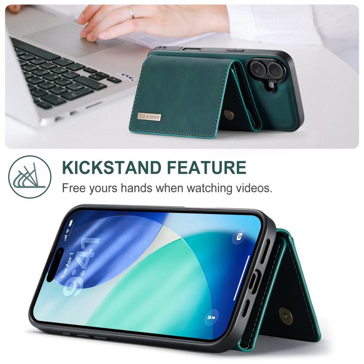 For iPhone 17 DG.MING M1 Series 3-Fold Multi Card Wallet Leather Phone Case(Green) - iPhone 17 Cases by DG.MING | Online Shopping UK | buy2fix