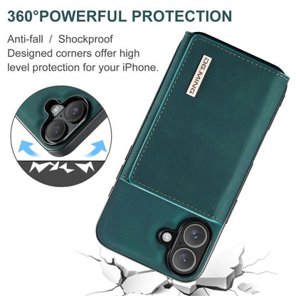 For iPhone 17 DG.MING M1 Series 3-Fold Multi Card Wallet Leather Phone Case(Green) - iPhone 17 Cases by DG.MING | Online Shopping UK | buy2fix