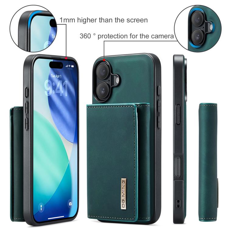 For iPhone 17 DG.MING M1 Series 3-Fold Multi Card Wallet Leather Phone Case(Green) - iPhone 17 Cases by DG.MING | Online Shopping UK | buy2fix