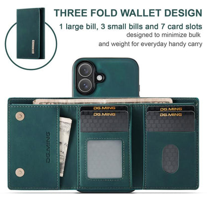 For iPhone 17 DG.MING M1 Series 3-Fold Multi Card Wallet Leather Phone Case(Green) - iPhone 17 Cases by DG.MING | Online Shopping UK | buy2fix