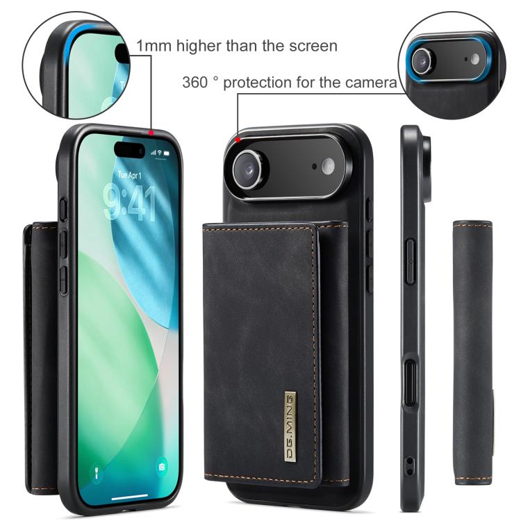 For iPhone 17 Air DG.MING M1 Series 3-Fold Multi Card Wallet Leather Phone Case(Black) - iPhone 17 Air Cases by DG.MING | Online Shopping UK | buy2fix