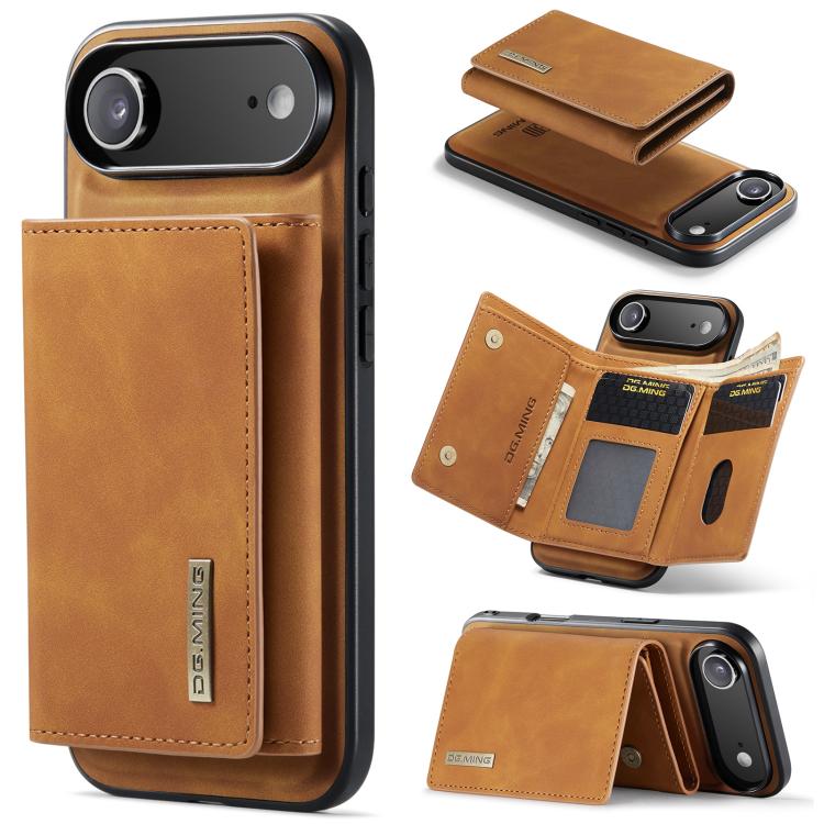 For iPhone Air DG.MING M1 Series 3-Fold Multi Card Wallet Leather Phone Case(Brown) - iPhone Air Cases by DG.MING | Online Shopping UK | buy2fix
