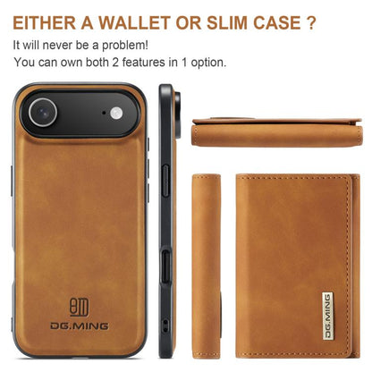 For iPhone Air DG.MING M1 Series 3-Fold Multi Card Wallet Leather Phone Case(Brown) - iPhone Air Cases by DG.MING | Online Shopping UK | buy2fix