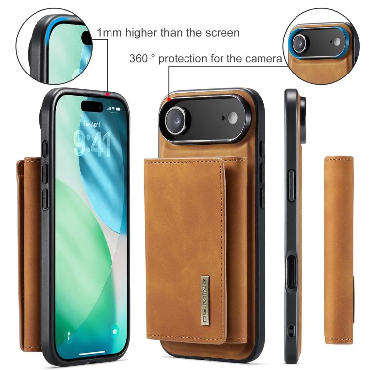 For iPhone Air DG.MING M1 Series 3-Fold Multi Card Wallet Leather Phone Case(Brown) - iPhone Air Cases by DG.MING | Online Shopping UK | buy2fix