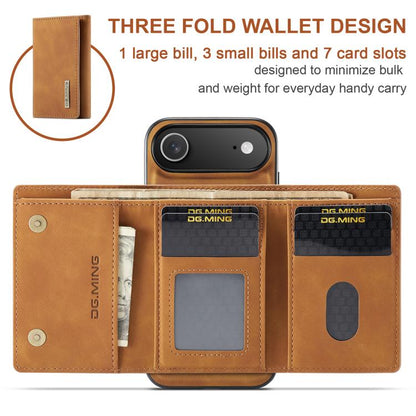For iPhone Air DG.MING M1 Series 3-Fold Multi Card Wallet Leather Phone Case(Brown) - iPhone Air Cases by DG.MING | Online Shopping UK | buy2fix