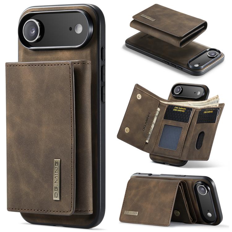 For iPhone 17 Air DG.MING M1 Series 3-Fold Multi Card Wallet Leather Phone Case(Coffee) - iPhone 17 Air Cases by DG.MING | Online Shopping UK | buy2fix