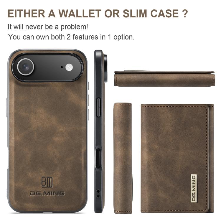 For iPhone 17 Air DG.MING M1 Series 3-Fold Multi Card Wallet Leather Phone Case(Coffee) - iPhone 17 Air Cases by DG.MING | Online Shopping UK | buy2fix