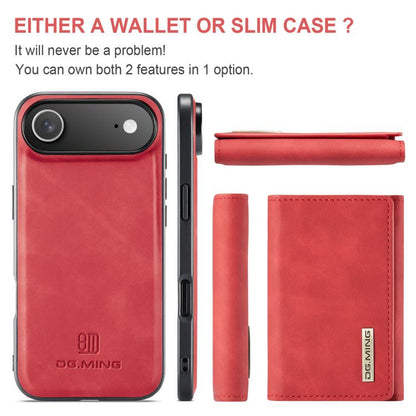 For iPhone Air DG.MING M1 Series 3-Fold Multi Card Wallet Leather Phone Case(Red) - iPhone Air Cases by DG.MING | Online Shopping UK | buy2fix