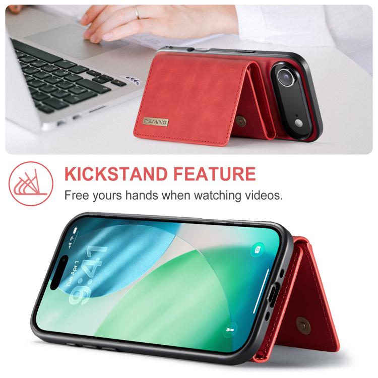 For iPhone Air DG.MING M1 Series 3-Fold Multi Card Wallet Leather Phone Case(Red) - iPhone Air Cases by DG.MING | Online Shopping UK | buy2fix