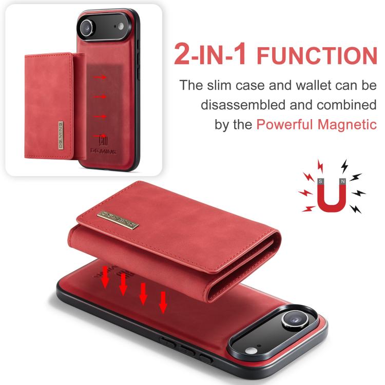 For iPhone Air DG.MING M1 Series 3-Fold Multi Card Wallet Leather Phone Case(Red) - iPhone Air Cases by DG.MING | Online Shopping UK | buy2fix