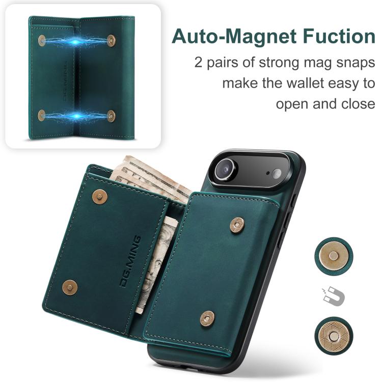 For iPhone Air DG.MING M1 Series 3-Fold Multi Card Wallet Leather Phone Case(Green) - iPhone Air Cases by DG.MING | Online Shopping UK | buy2fix