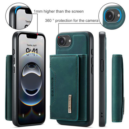 For iPhone 16e DG.MING M2 Series 3-Fold Card Bag Wallet Leather Phone Case(Green) - iPhone 16e Cases by DG.MING | Online Shopping UK | buy2fix
