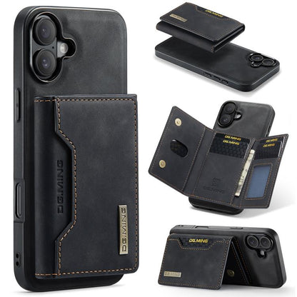 For iPhone 17 DG.MING M2 Series 3-Fold Card Bag Wallet Leather Phone Case(Black) - iPhone 17 Cases by DG.MING | Online Shopping UK | buy2fix