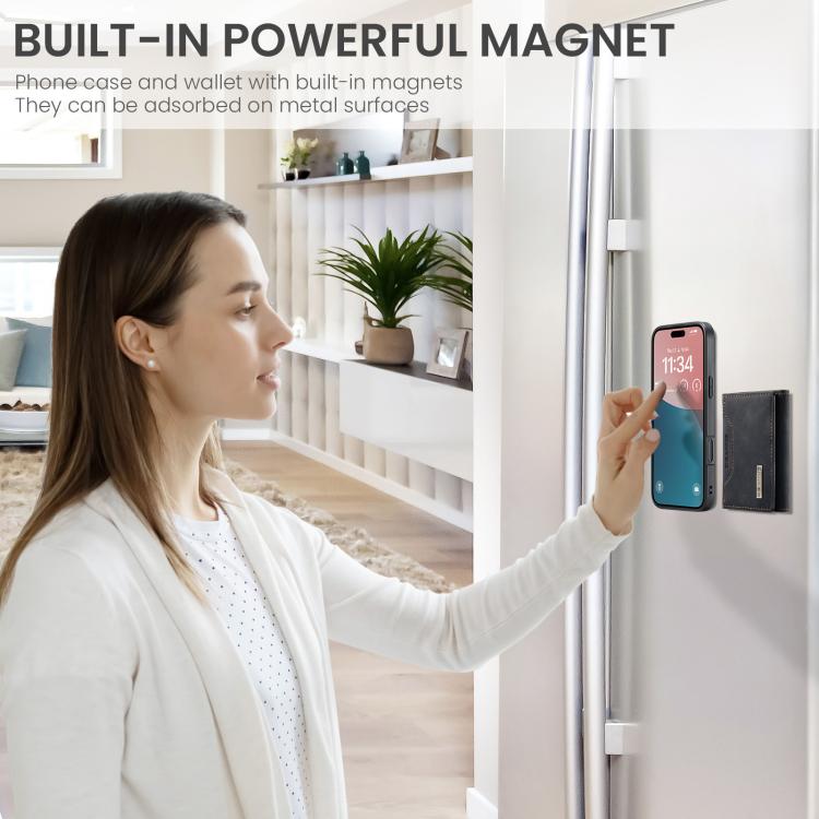 For iPhone 17 DG.MING M2 Series 3-Fold Card Bag Wallet Leather Phone Case(Black) - iPhone 17 Cases by DG.MING | Online Shopping UK | buy2fix